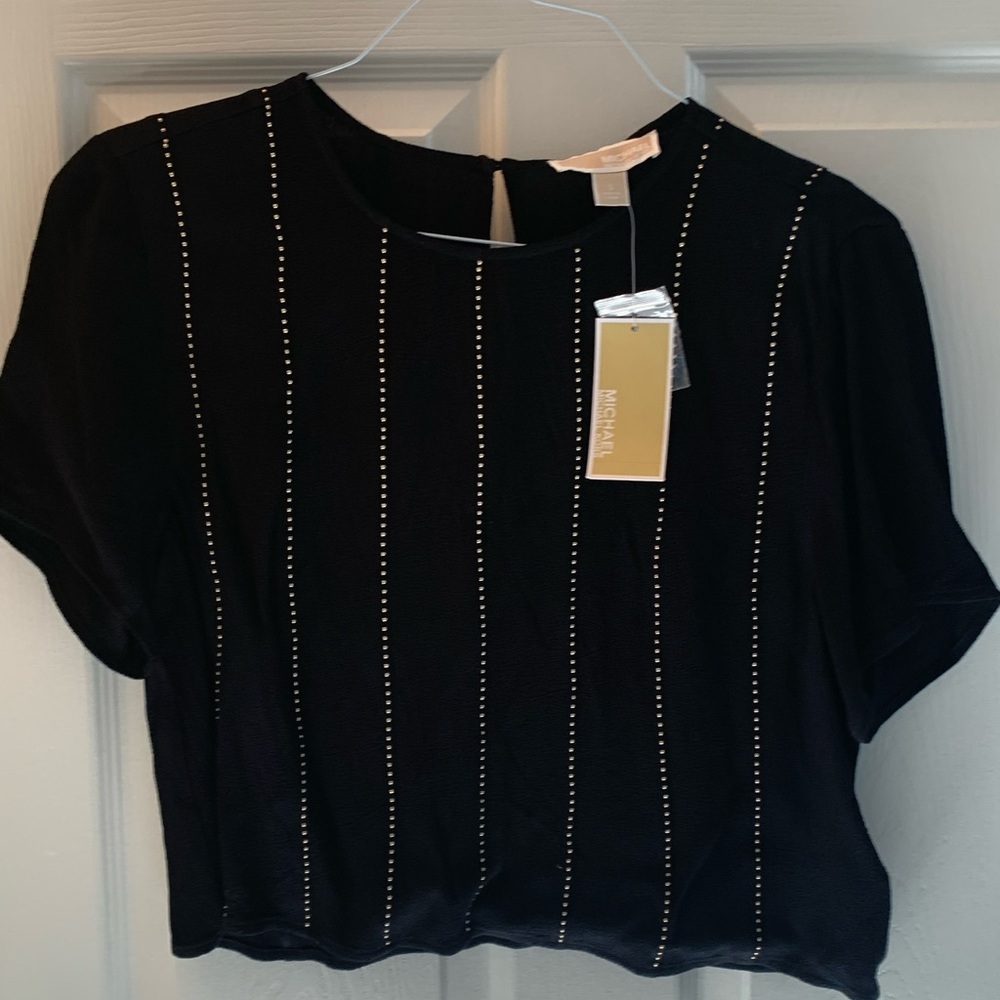 Michael Kors black shirt with small gold studs